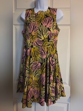 Bar III Tropical Print Skater Mini Dress Size Medium